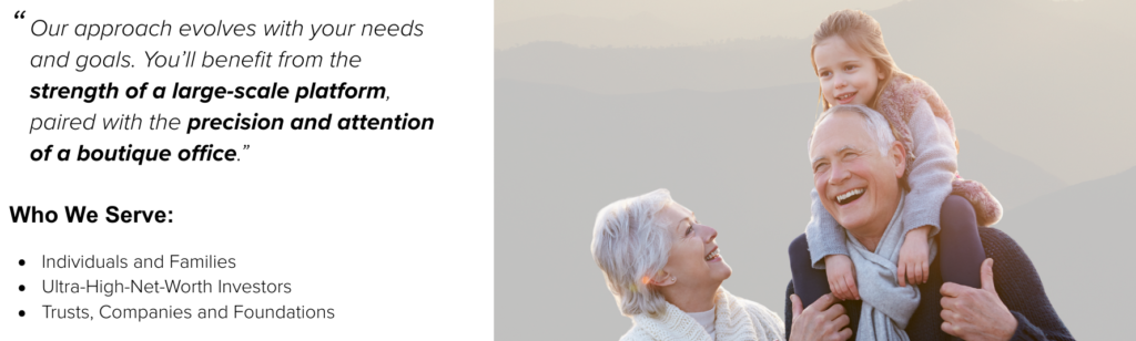 FINIQ Wealth: Who we serve - Individuals and Families, UHNW Investors, Trust, companies and foundations